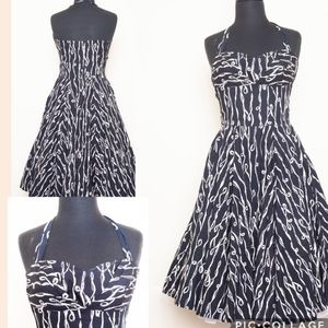 Formal swing halter or strapless dress